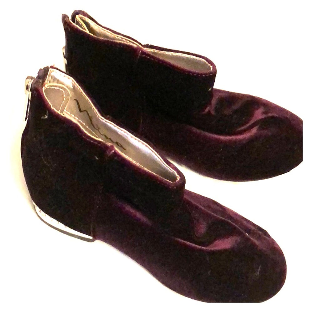 Nina shoes purple velvet dress boot